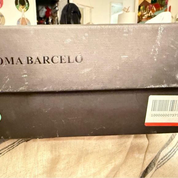 Paloma Barcelo Navy Wedge Boots with Fringe - Picture 4 of 11